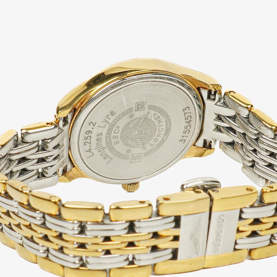Longines Lyre Damen-Quarzuhr mit weißem Zifferblatt, L4.259.2