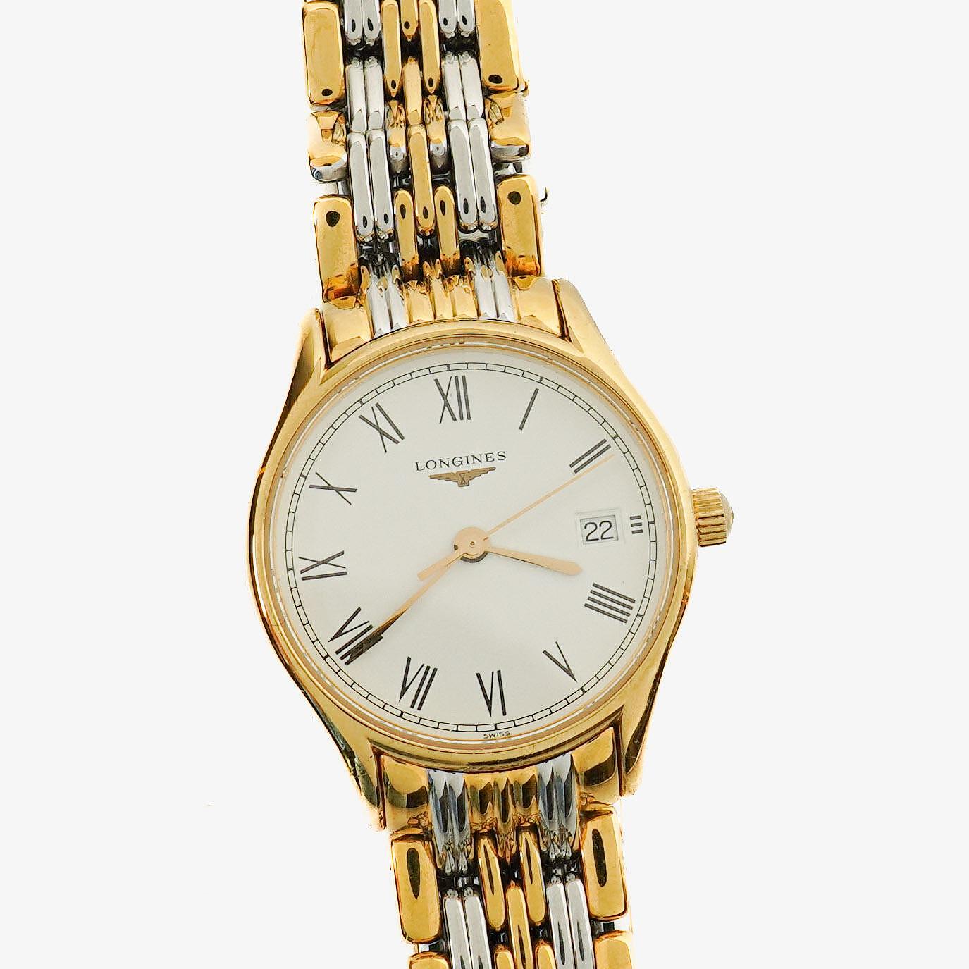Longines Lyre Damen-Quarzuhr mit weißem Zifferblatt, L4.259.2
