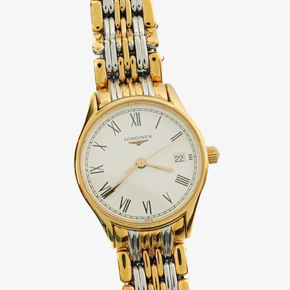 Longines Lyre Damen-Quarzuhr mit weißem Zifferblatt, L4.259.2