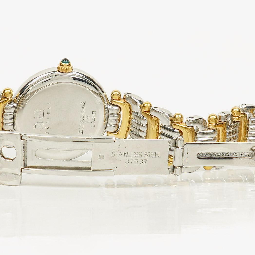 Longines L6.200.3 Damenuhr mit Quarzwerk, weißem Zifferblatt und bicolor Design