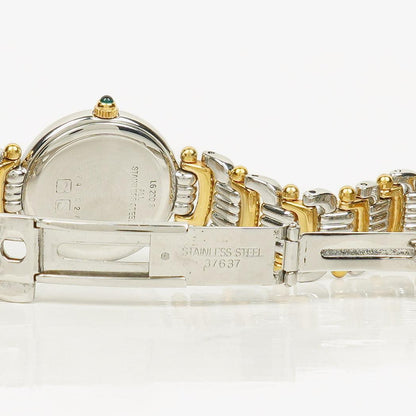 Longines L6.200.3 Damenuhr mit Quarzwerk, weißem Zifferblatt und bicolor Design