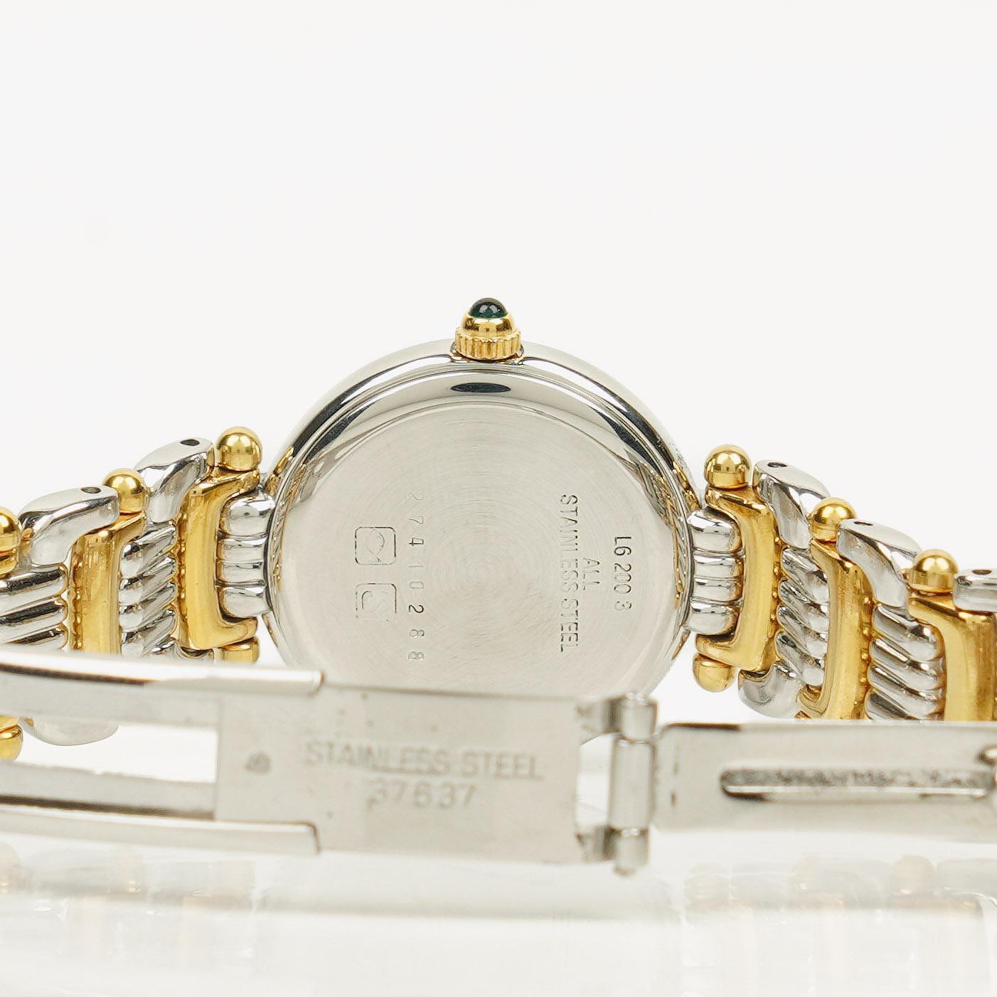 Longines L6.200.3 Damenuhr mit Quarzwerk, weißem Zifferblatt und bicolor Design