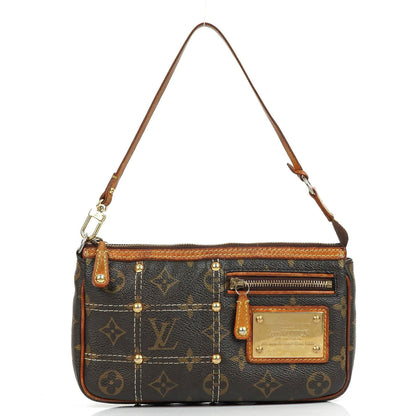 Louis Vuitton Riveting Limited Edition Pochette Accessoires Clutch aus beschichtetem Monogram Canvas