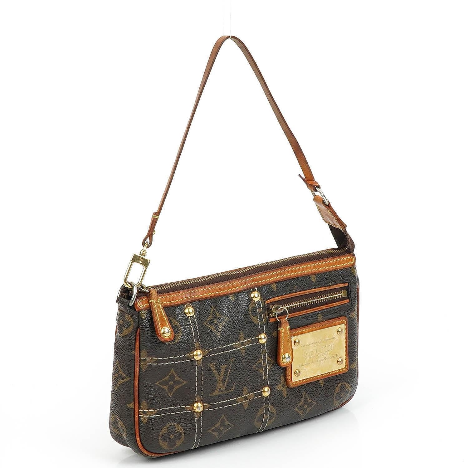 Louis Vuitton Riveting Limited Edition Pochette Accessoires Clutch aus beschichtetem Monogram Canvas