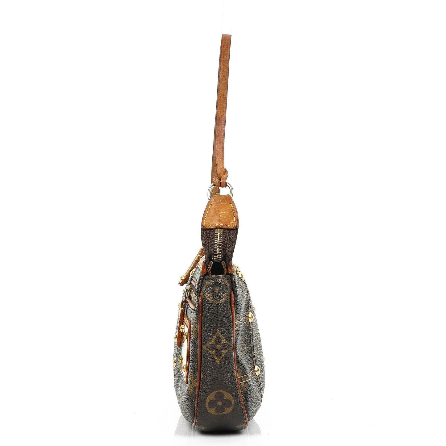 Louis Vuitton Riveting Limited Edition Pochette Accessoires Clutch aus beschichtetem Monogram Canvas