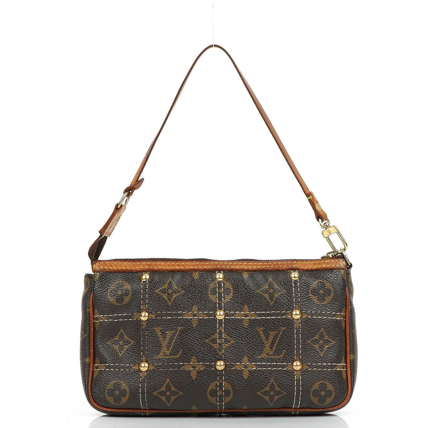 Louis Vuitton Riveting Limited Edition Pochette Accessoires Clutch aus beschichtetem Monogram Canvas