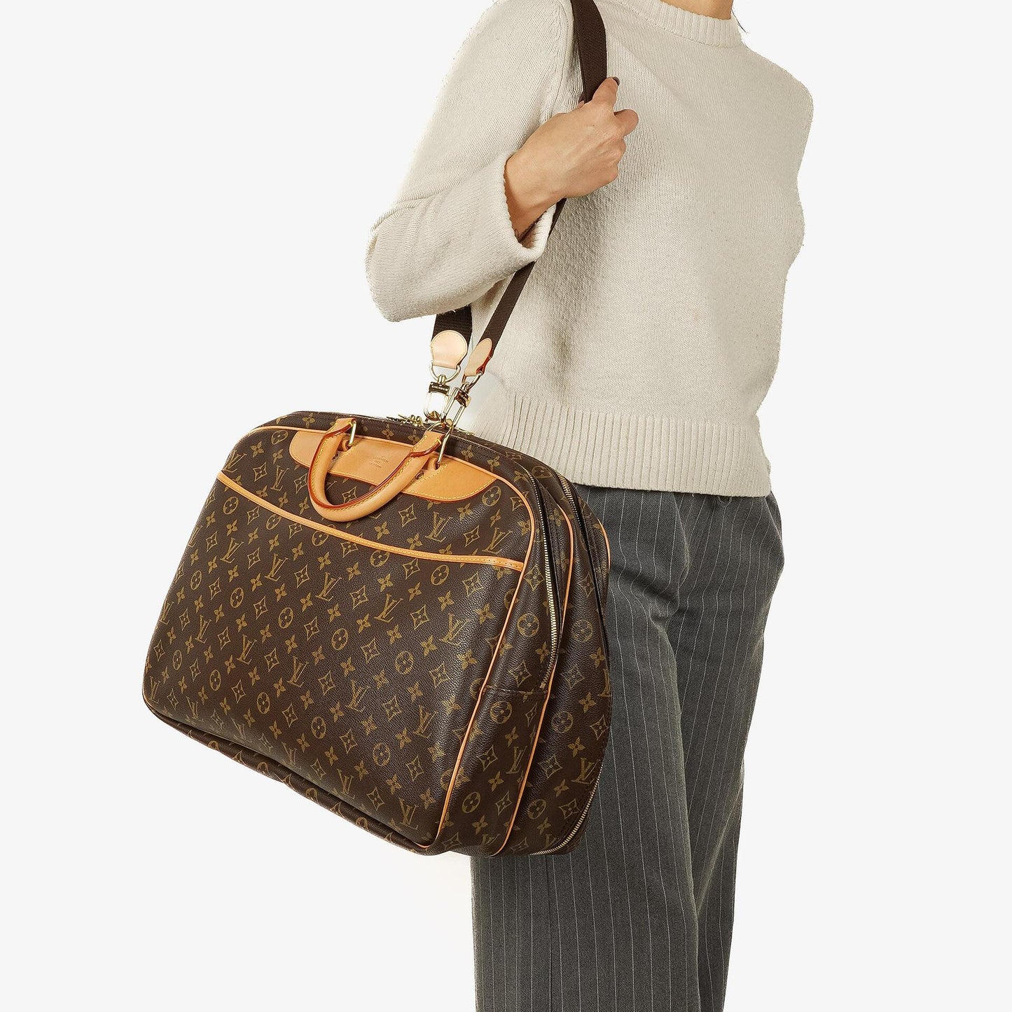 Louis Vuitton Alizé 45 Reisetasche mit zwei Fächern aus Monogram Canvas
