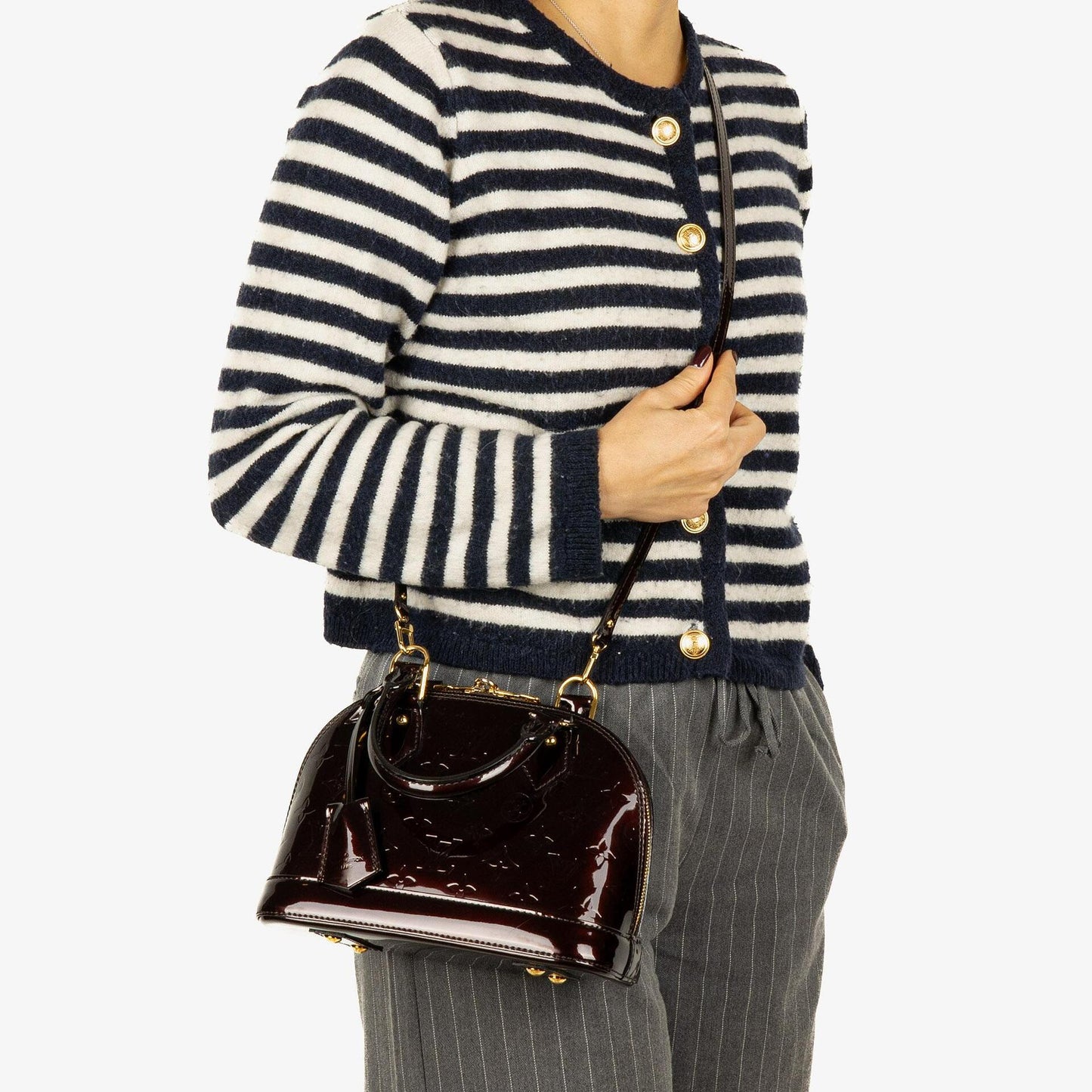 Louis Vuitton Alma BB Handtasche aus Amarante Monogram Vernis Leder