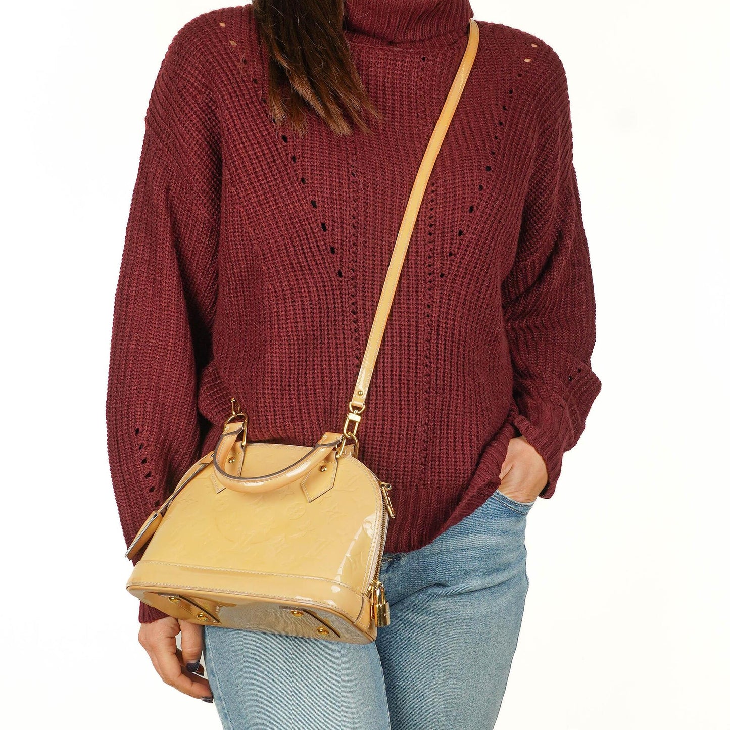Louis Vuitton Alma BB Beige Monogram Vernis Lederhandtasche, 2013