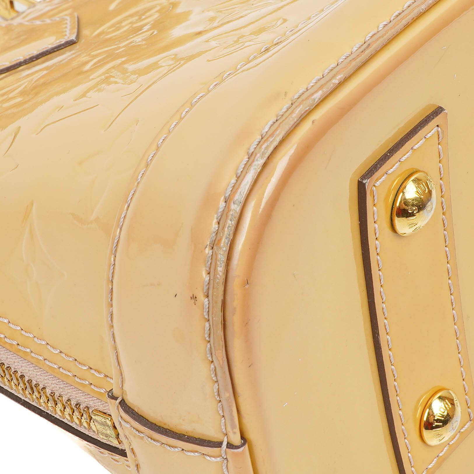 Louis Vuitton Alma BB Beige Monogram Vernis Lederhandtasche, 2013