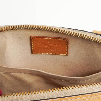 Louis Vuitton Alma BB Beigefarbene Monogram Vernis Leder Handtasche