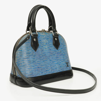 Louis Vuitton Alma BB Handtasche aus blauem Denim Epi Leder
