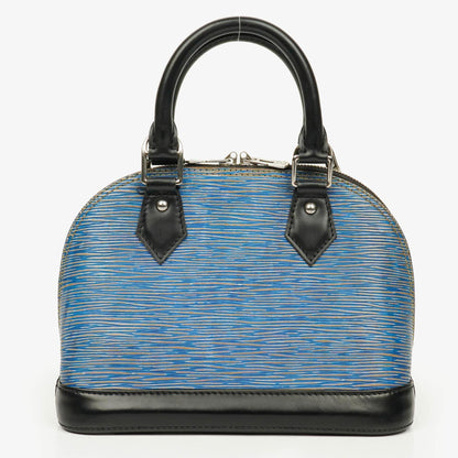 Louis Vuitton Alma BB Handtasche aus blauem Denim Epi Leder