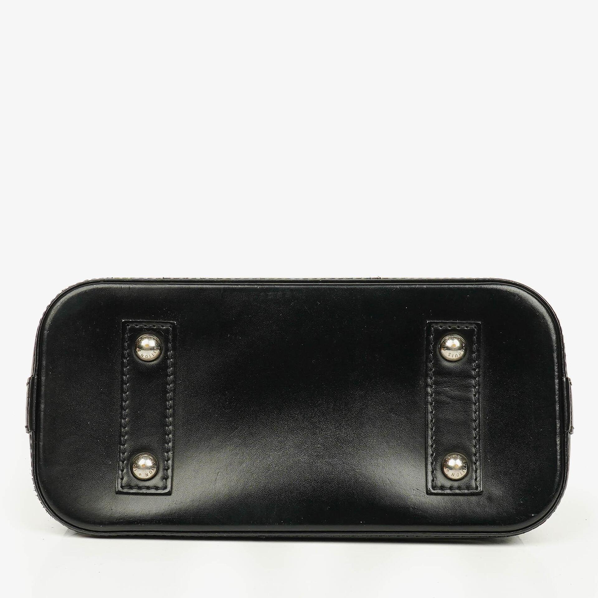 Louis Vuitton Alma BB Handtasche aus blauem Denim Epi Leder