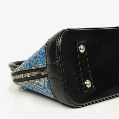 Louis Vuitton Alma BB Handtasche aus blauem Denim Epi Leder