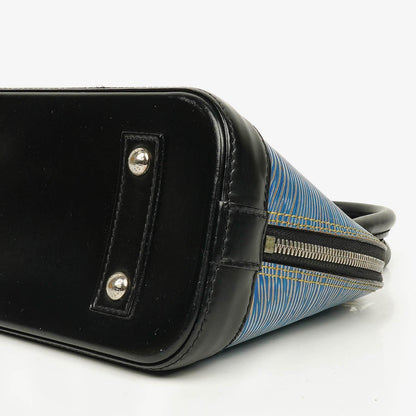 Louis Vuitton Alma BB Handtasche aus blauem Denim Epi Leder