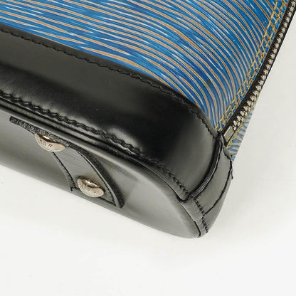Louis Vuitton Alma BB Handtasche aus blauem Denim Epi Leder