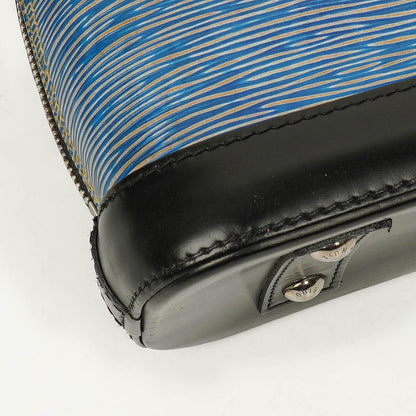 Louis Vuitton Alma BB Handtasche aus blauem Denim Epi Leder