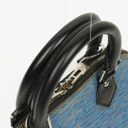 Louis Vuitton Alma BB Handtasche aus blauem Denim Epi Leder
