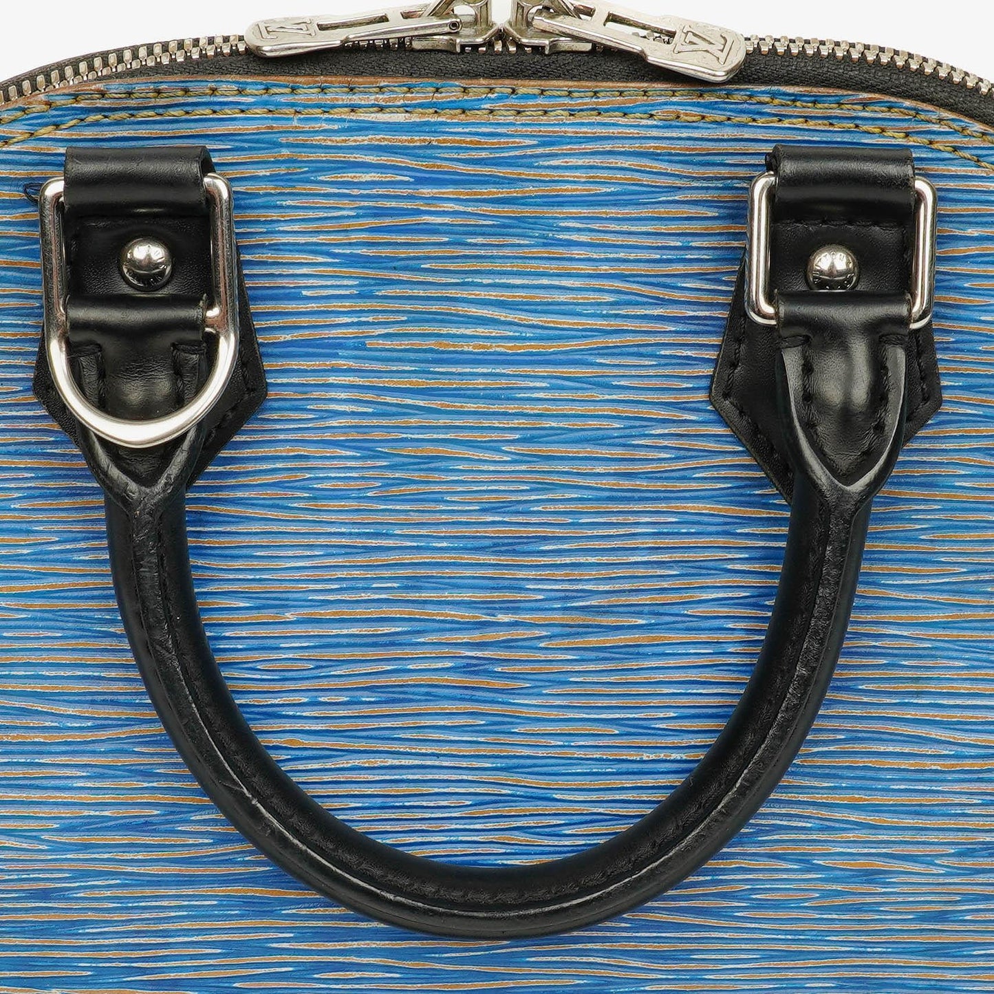 Louis Vuitton Alma BB Handtasche aus blauem Denim Epi Leder