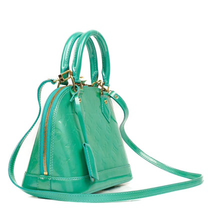 Louis Vuitton Alma BB Blue Lagon Monogram Vernis Leder Umhängetasche