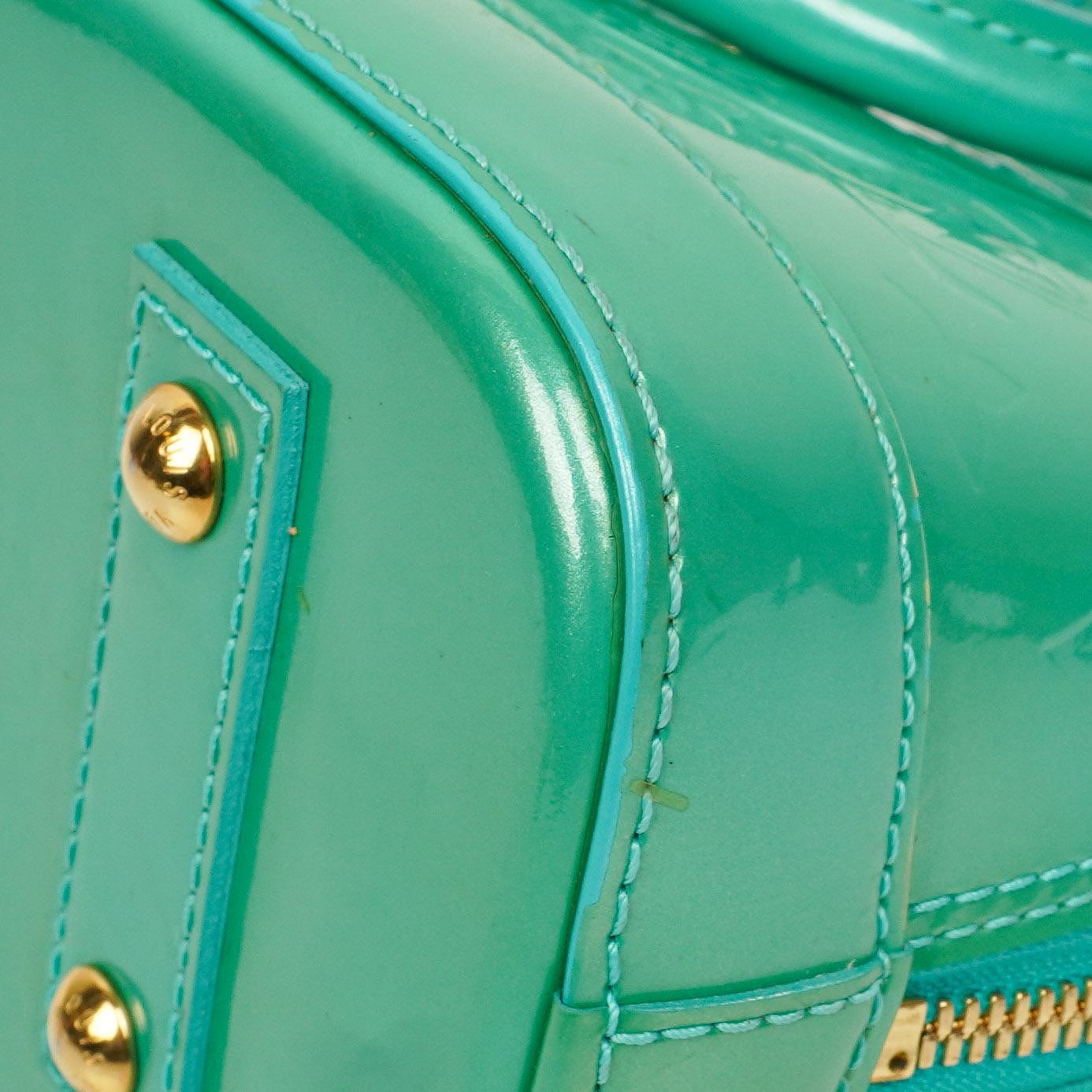 Louis Vuitton Alma BB Blue Lagon Monogram Vernis Leder Umhängetasche