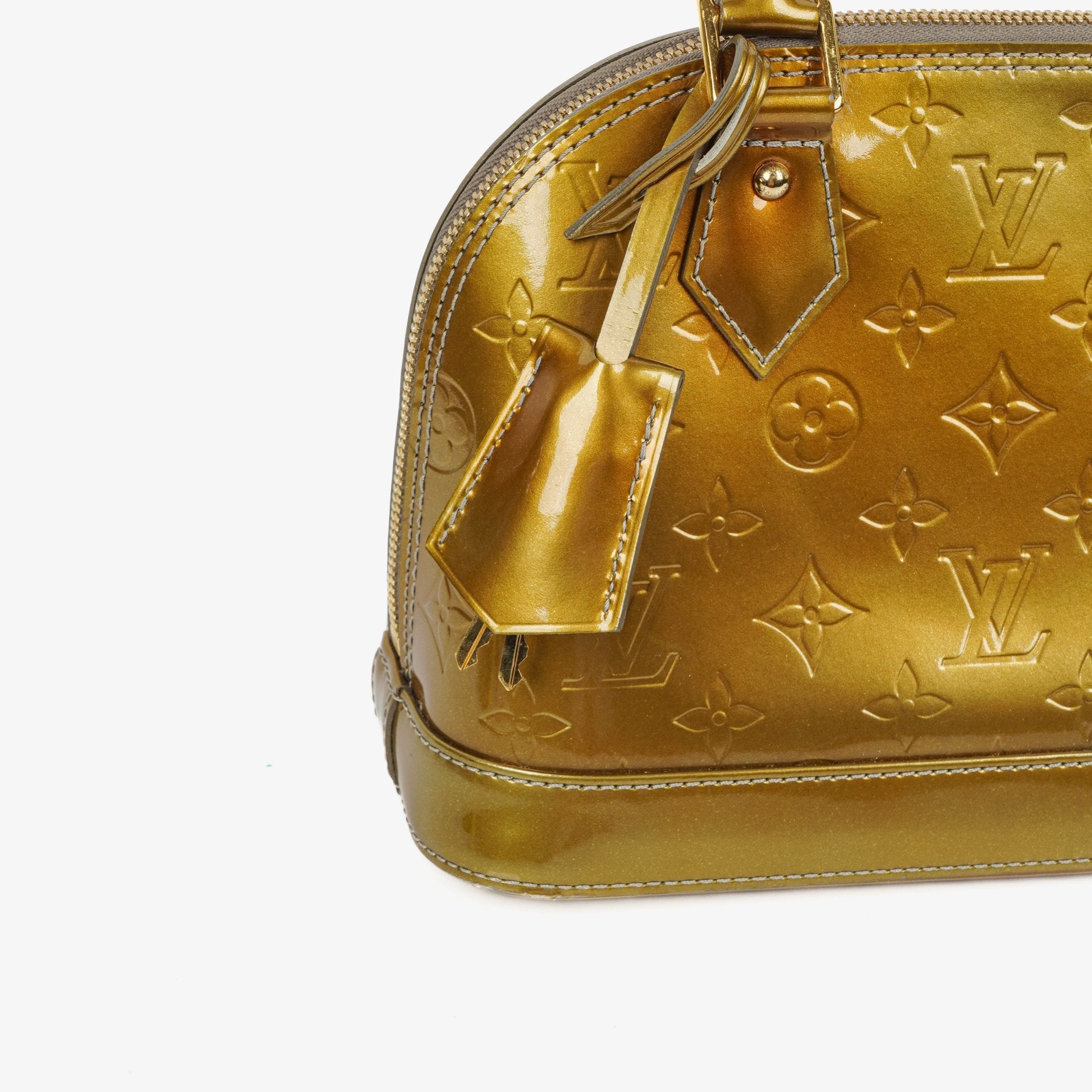 Louis Vuitton Alma BB Tasche aus Monogram Vernis Leder in Givre