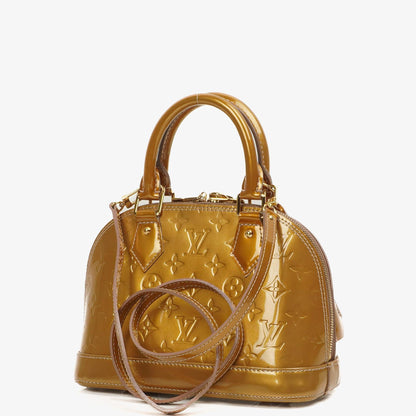 Louis Vuitton Alma BB Gold Poudre Monogram Vernis Leder Handtasche