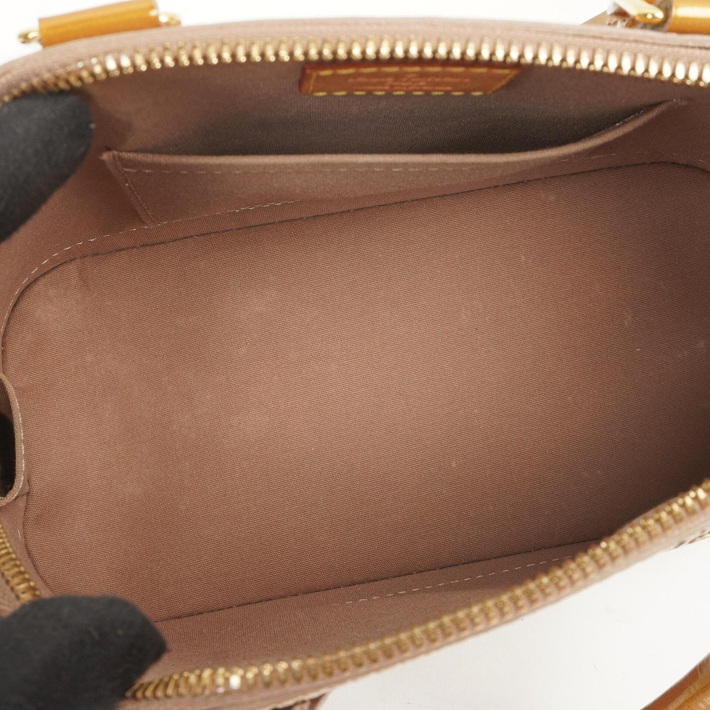 Louis Vuitton Alma BB Gold Poudre Monogram Vernis Leder Handtasche