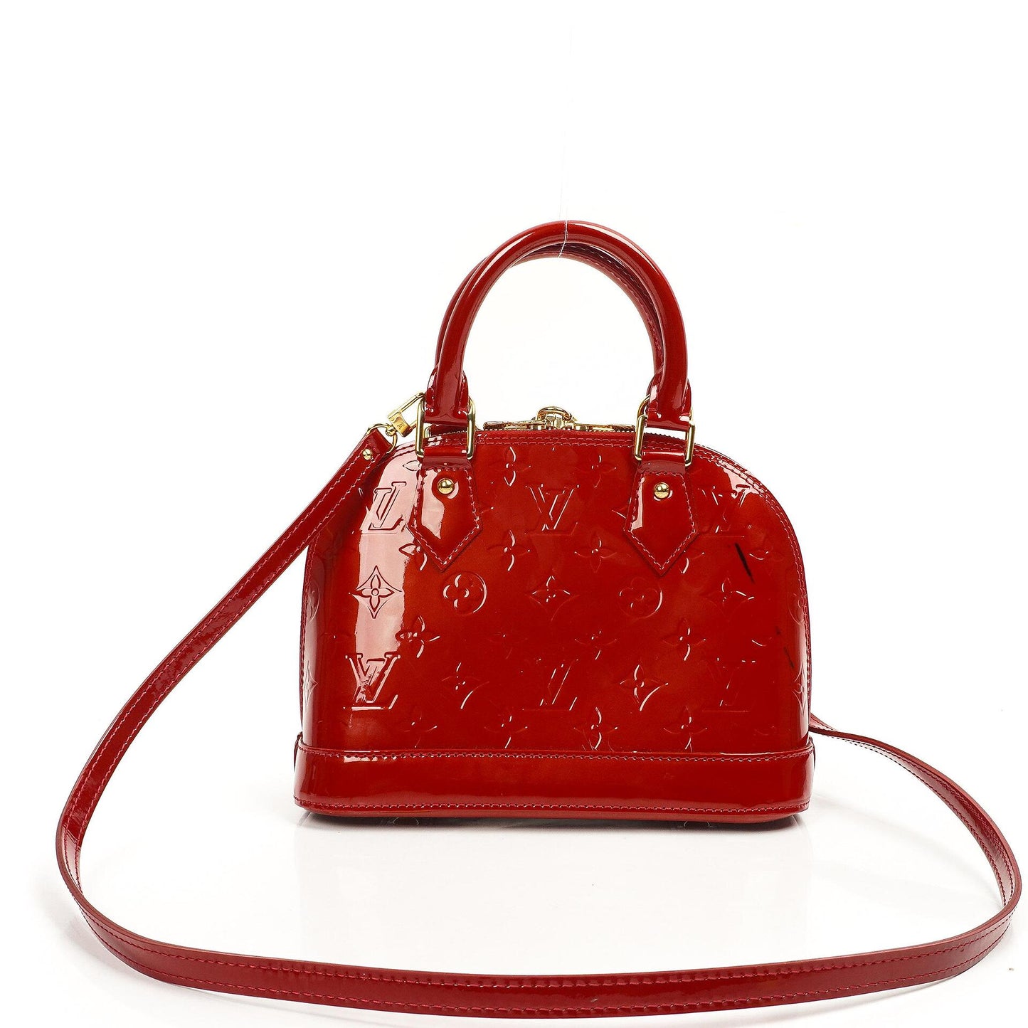 Louis Vuitton Alma BB Pomme D'Amour Monogram Vernis Leder Handtasche