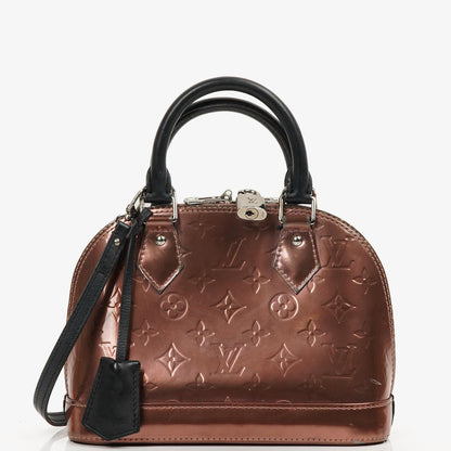 Louis Vuitton Alma BB Rose Cuivre Monogram Vernis Leder Handtasche