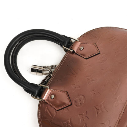 Louis Vuitton Alma BB Rose Cuivre Monogram Vernis Leder Handtasche