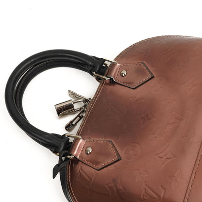 Louis Vuitton Alma BB Rose Cuivre Monogram Vernis Leder Handtasche