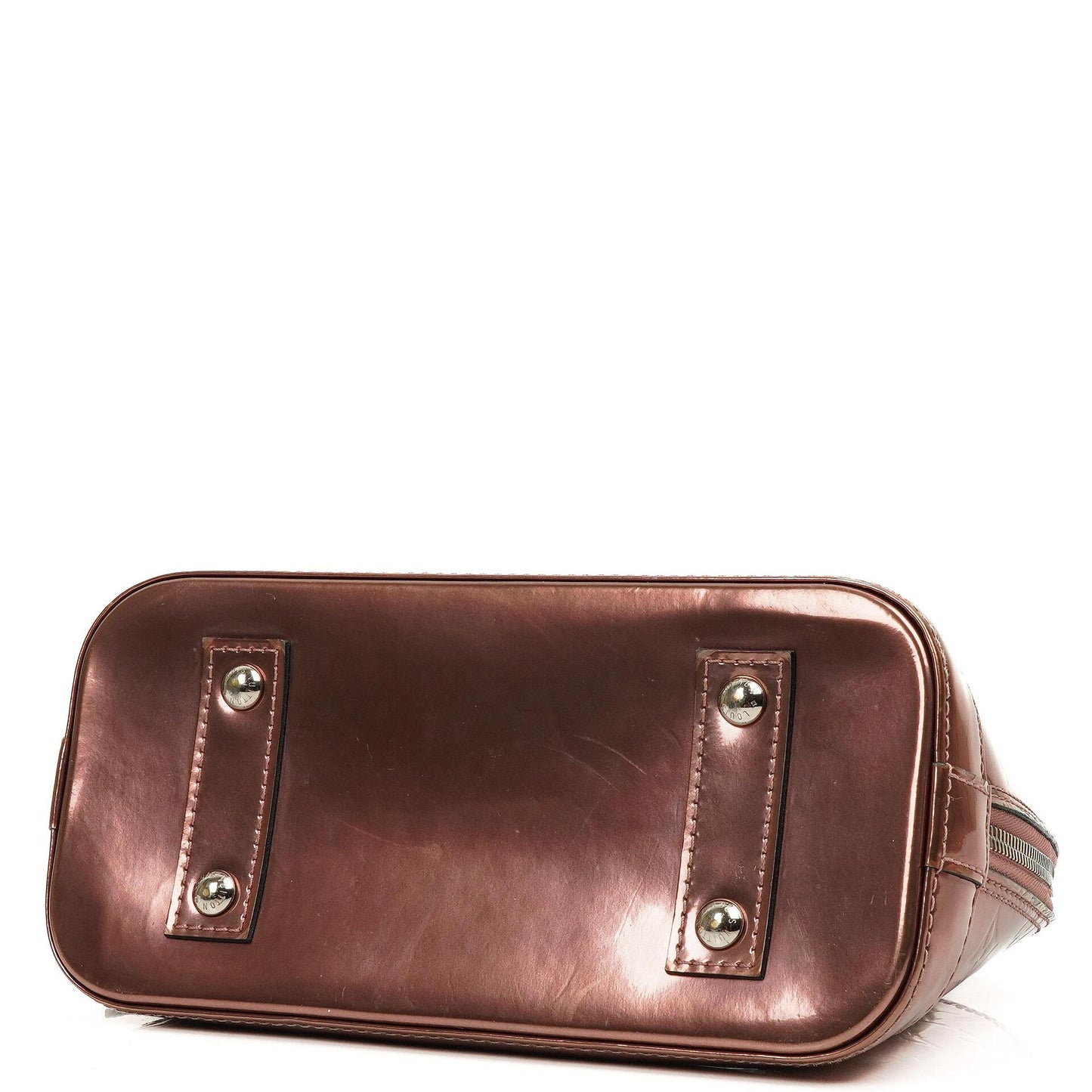 Louis Vuitton Alma BB Rose Cuivre Monogram Vernis Leder Handtasche