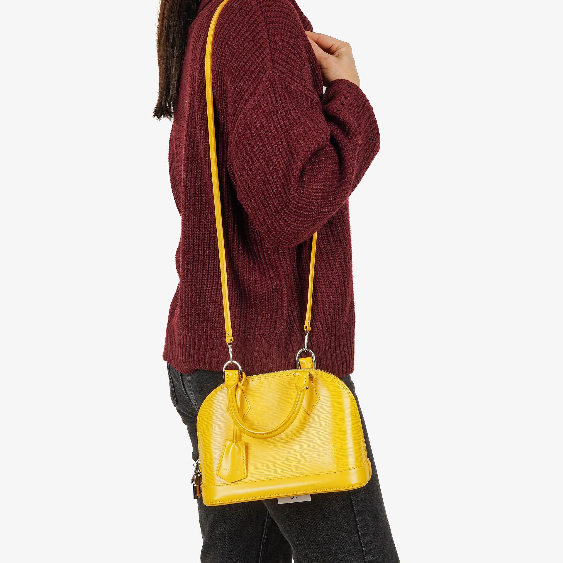 Louis Vuitton Alma BB Handtasche aus gelbem Epi-Leder