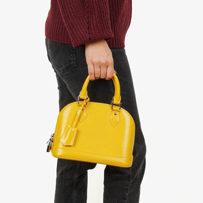 Louis Vuitton Alma BB Handtasche aus gelbem Epi-Leder