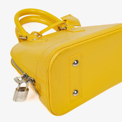 Louis Vuitton Alma BB Handtasche aus gelbem Epi-Leder