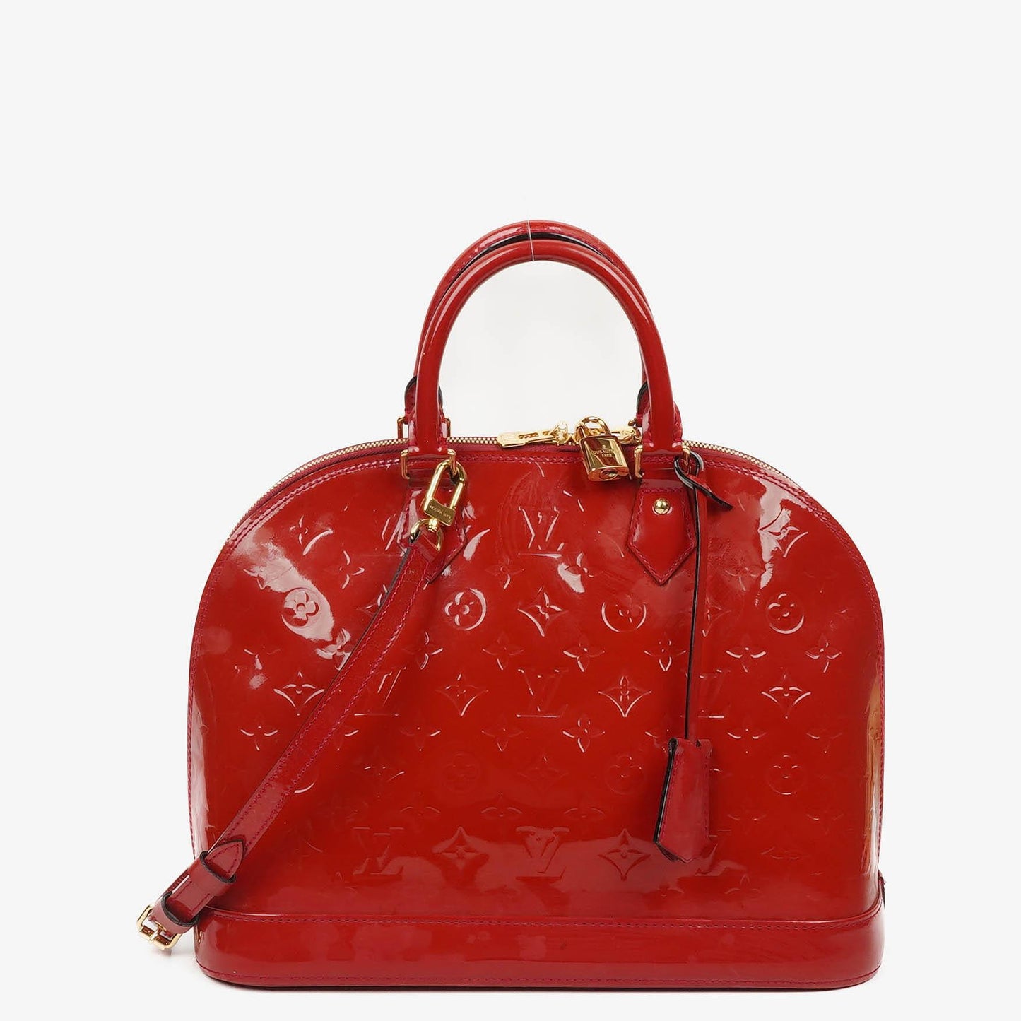 Louis Vuitton Alma MM Rose Indien Monogram Vernis Leder Tasche