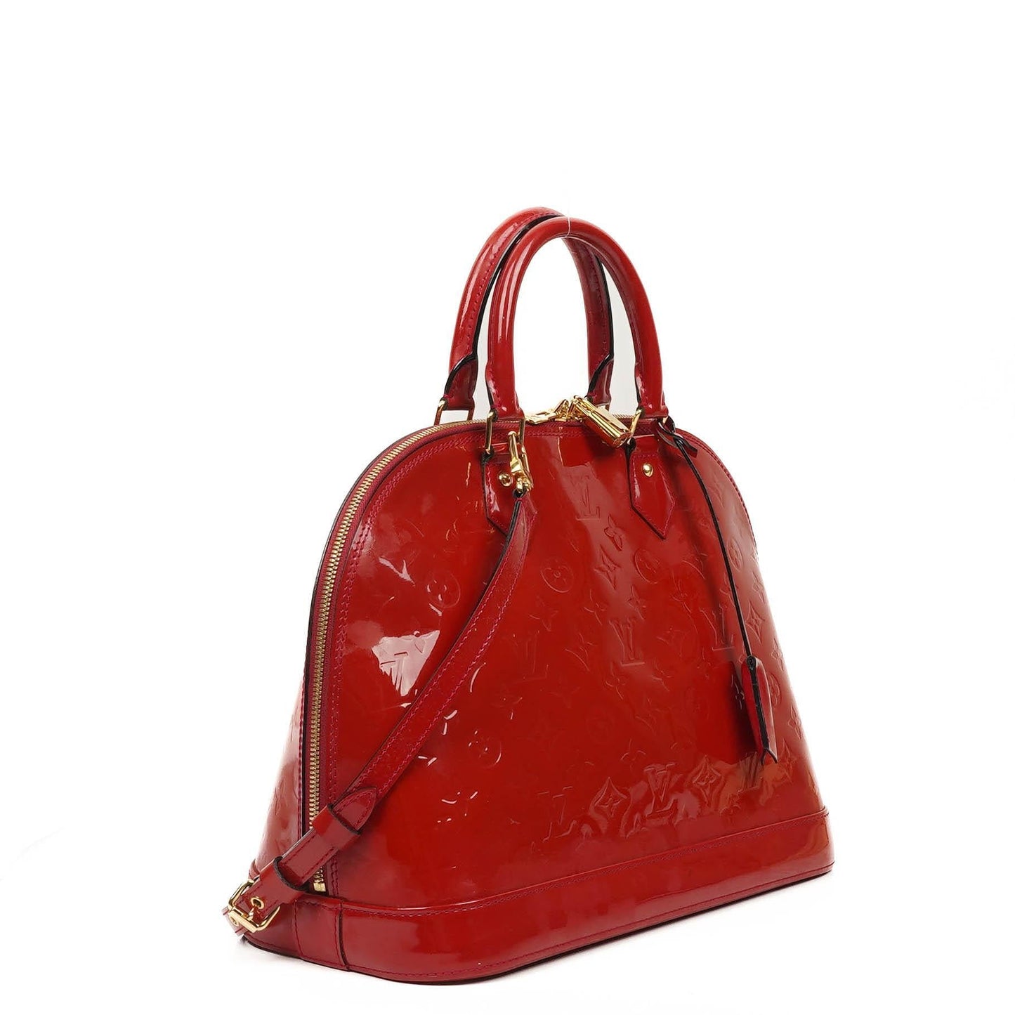 Louis Vuitton Alma MM Rose Indien Monogram Vernis Leder Tasche