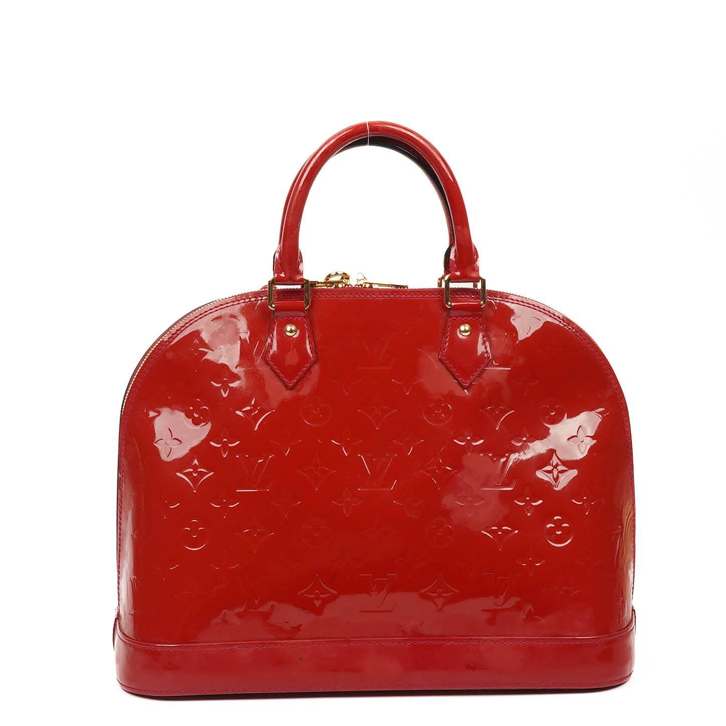 Louis Vuitton Alma MM Rose Indien Monogram Vernis Leder Tasche