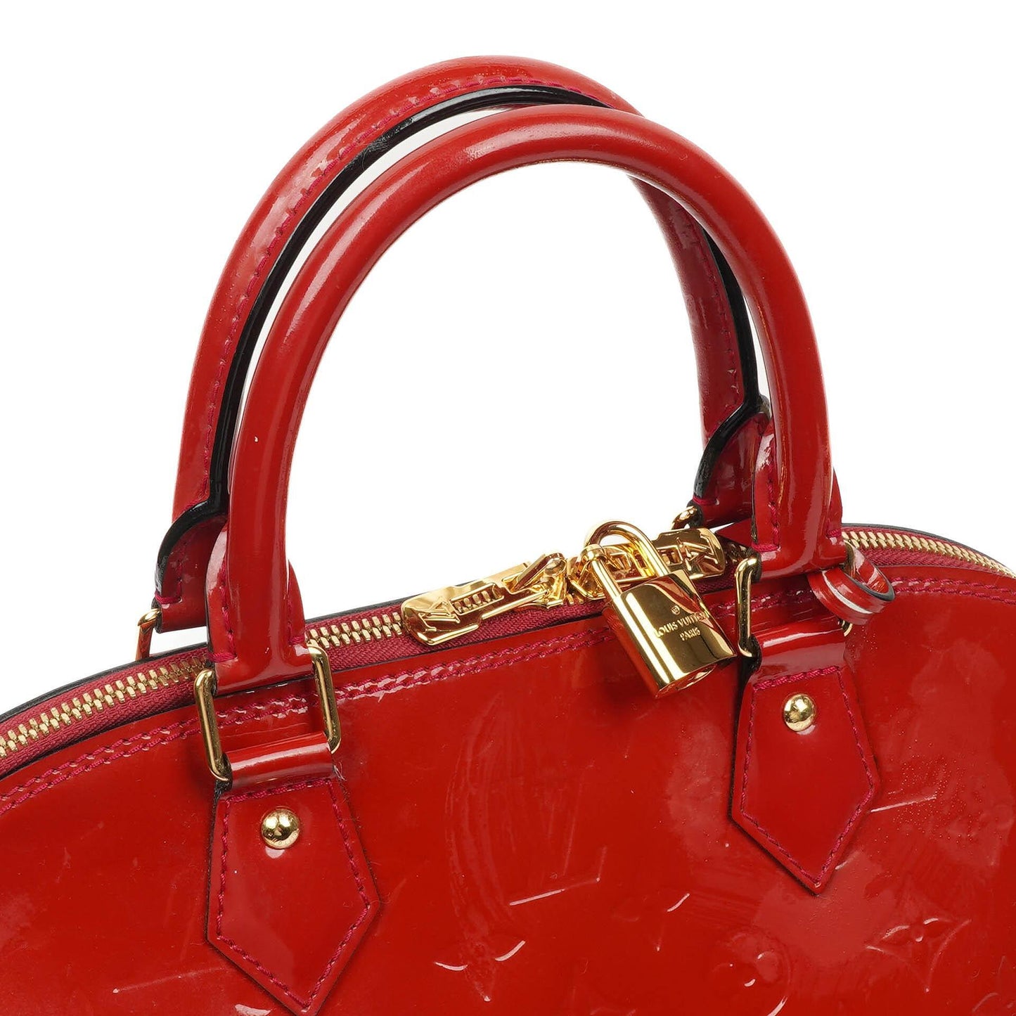 Louis Vuitton Alma MM Rose Indien Monogram Vernis Leder Tasche