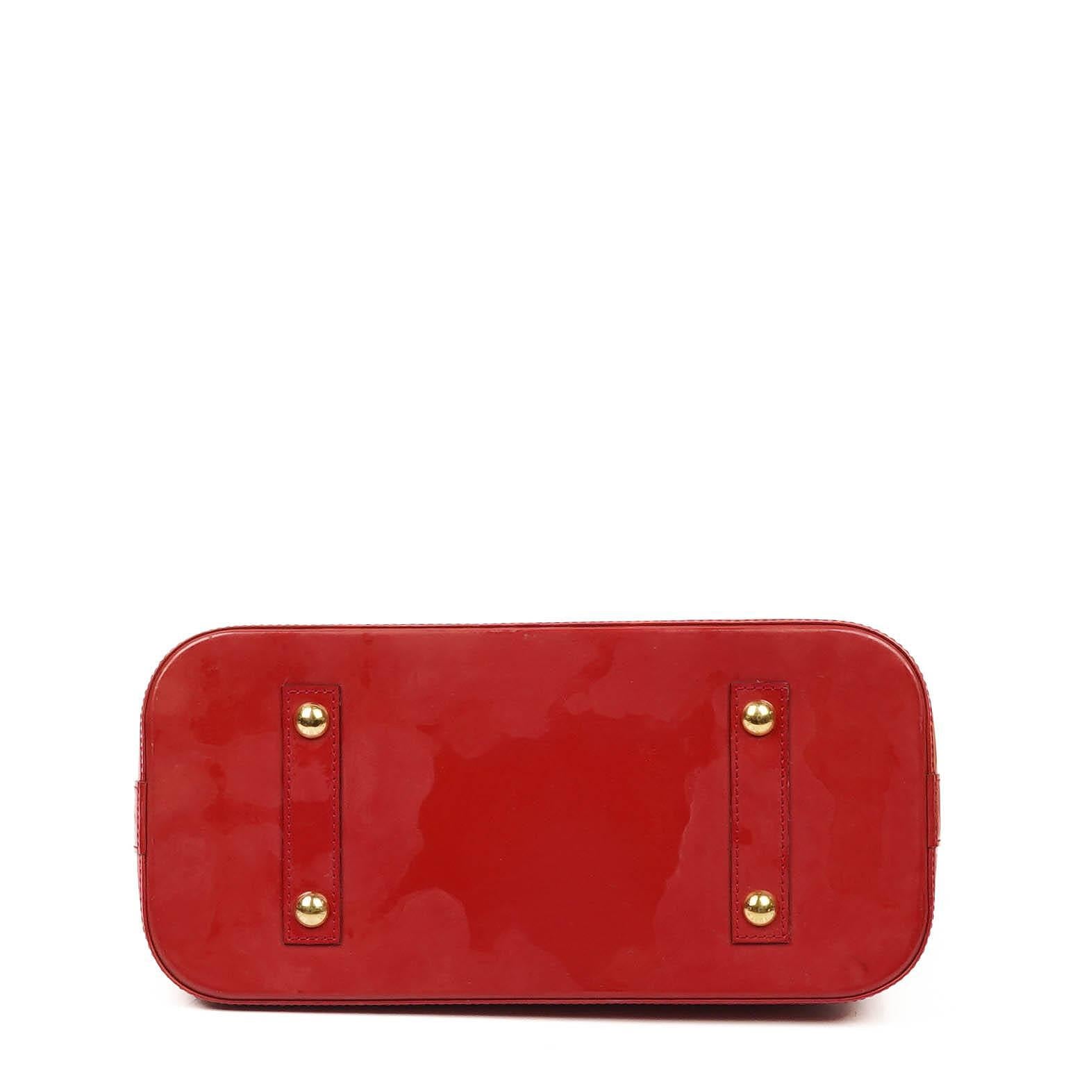 Louis Vuitton Alma MM Rose Indien Monogram Vernis Leder Tasche