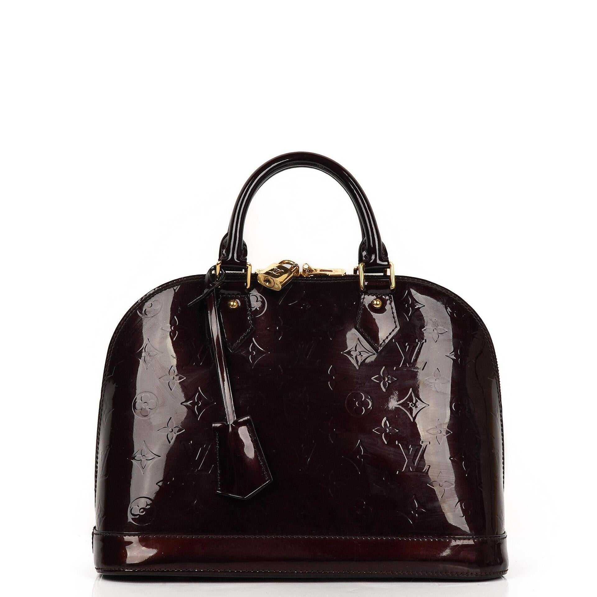 Louis Vuitton Alma PM Amarante Monogram Vernis Leder Handtasche Gut