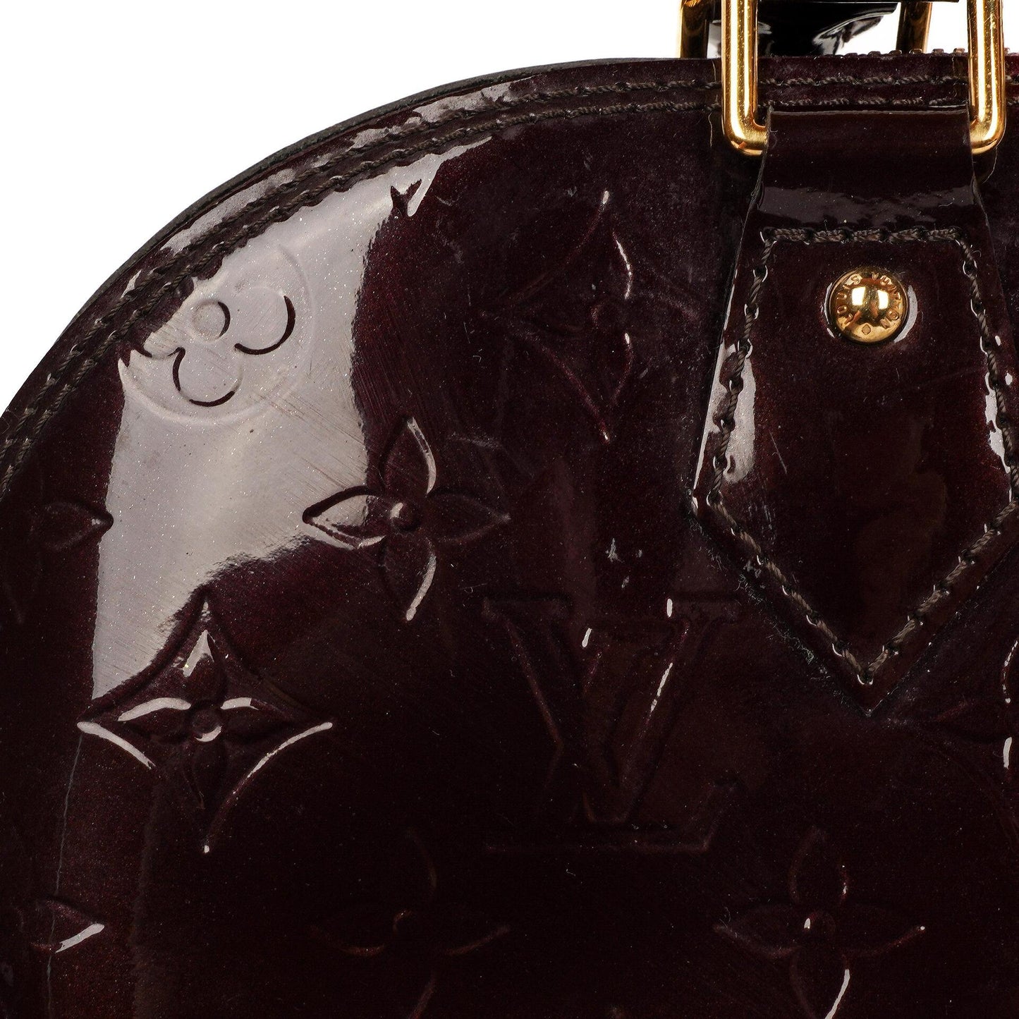 Louis Vuitton Alma PM Amarante Monogram Vernis Leder Handtasche Gut