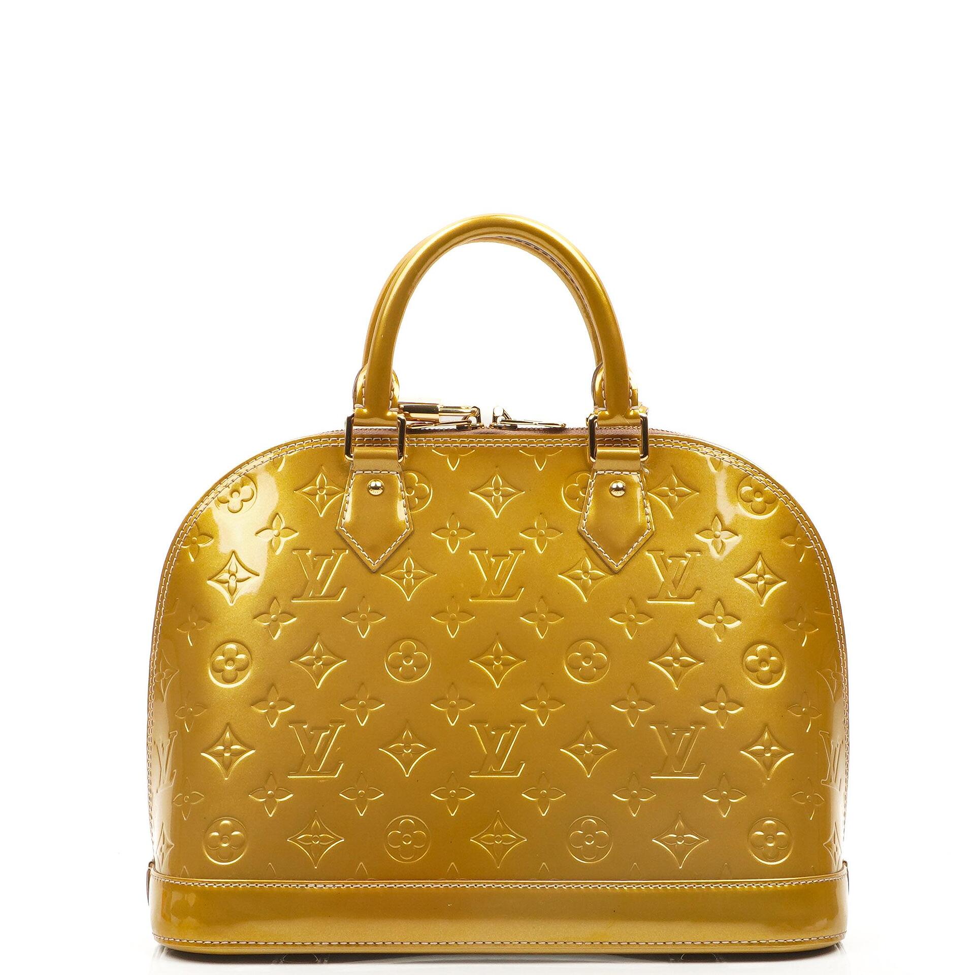 Louis Vuitton Alma PM Beige Poudre Monogram Vernis Leder Tasche