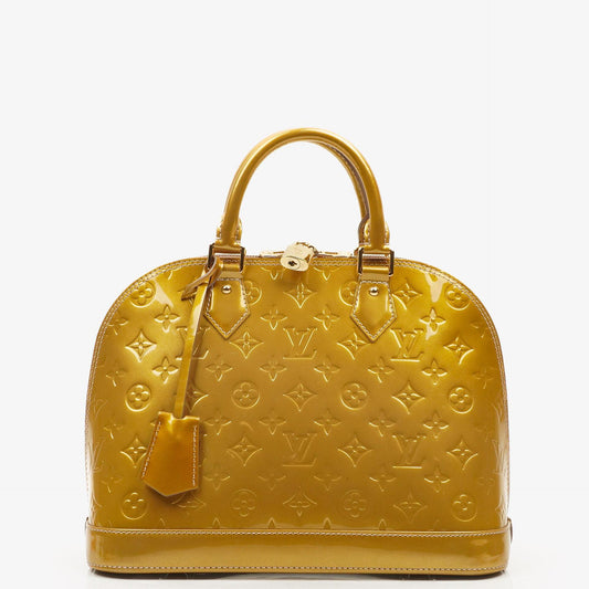 Louis Vuitton Alma PM Beige Poudre Monogram Vernis Leder Tasche