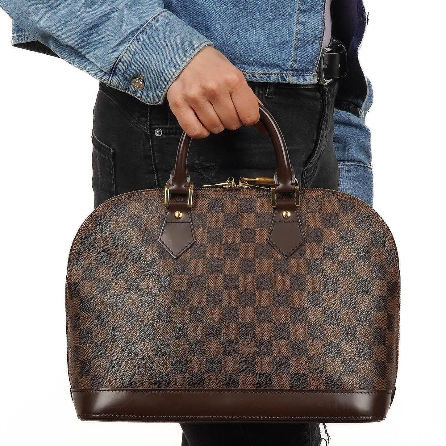 Louis Vuitton Alma PM Handtasche aus Damier Ebene Canvas