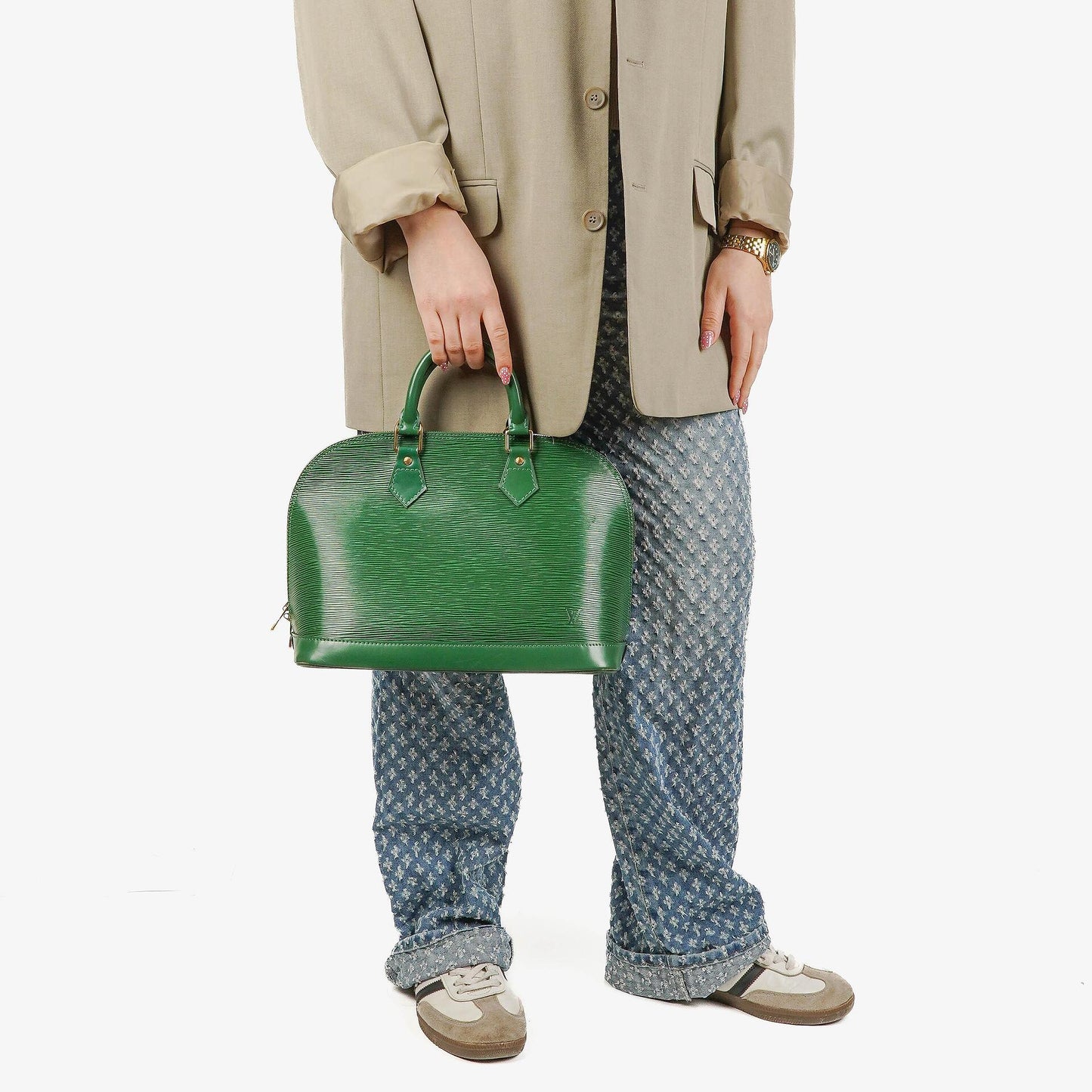 Louis Vuitton Alma PM Handtasche aus grünem Epi-Leder