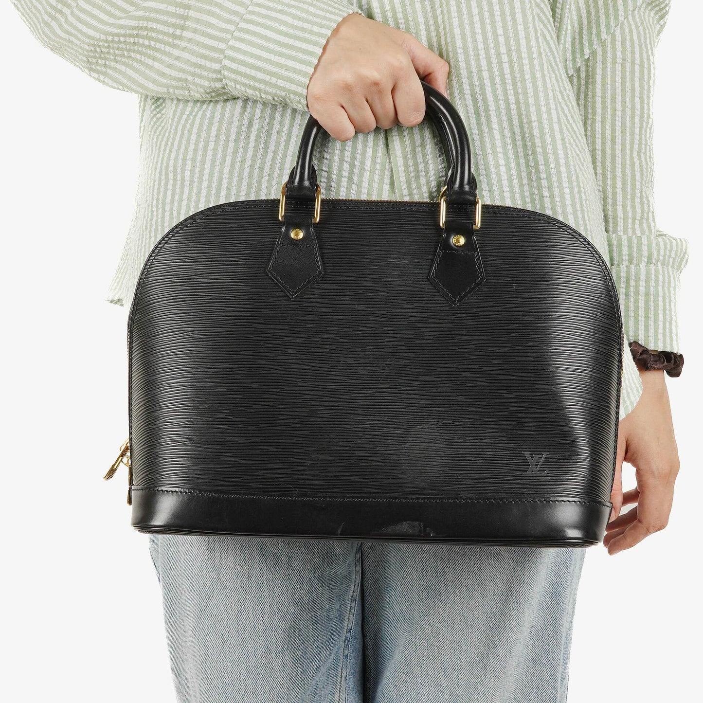 Louis Vuitton Alma PM Handtasche aus schwarzem Epi Leder