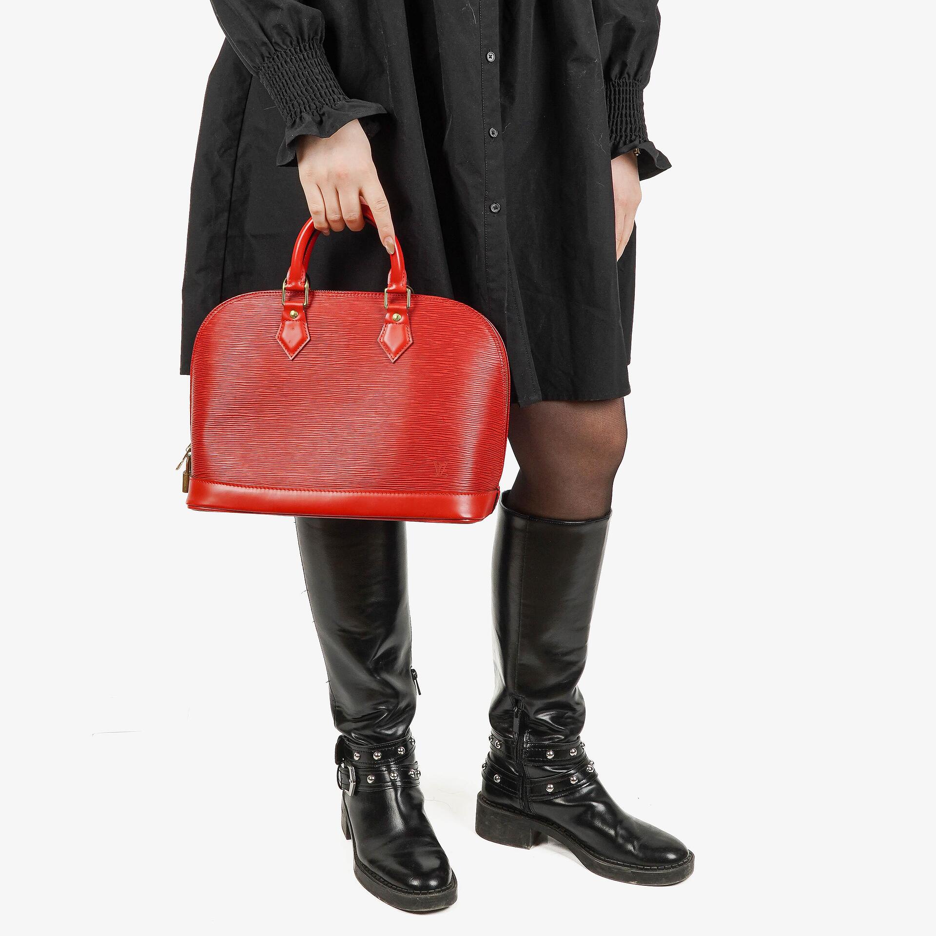 Louis Vuitton Alma PM Handtasche aus rotem Epi Leder